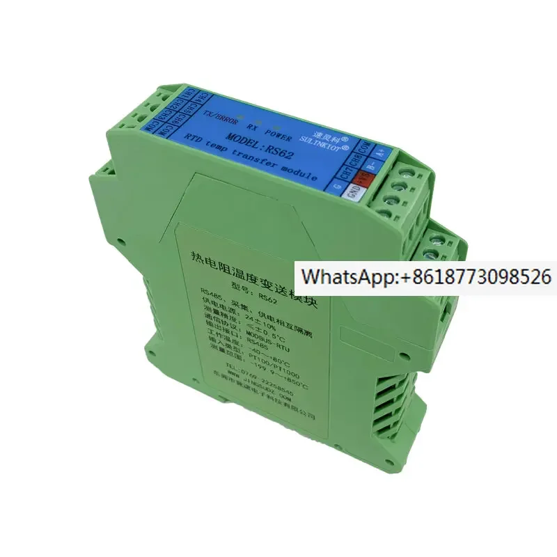 Rs62 8-channel Temperature Transmitter PT100 / PT1000 Thermal Resistance Acquisition Module RS485 Communication Isolation