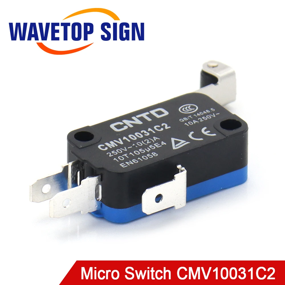 

WaveTopSign Small Limit Switch CMV1003C12 Momentary Micro Switch Long Handle for CO2 Laser Cutting Machine Replace CMV103D