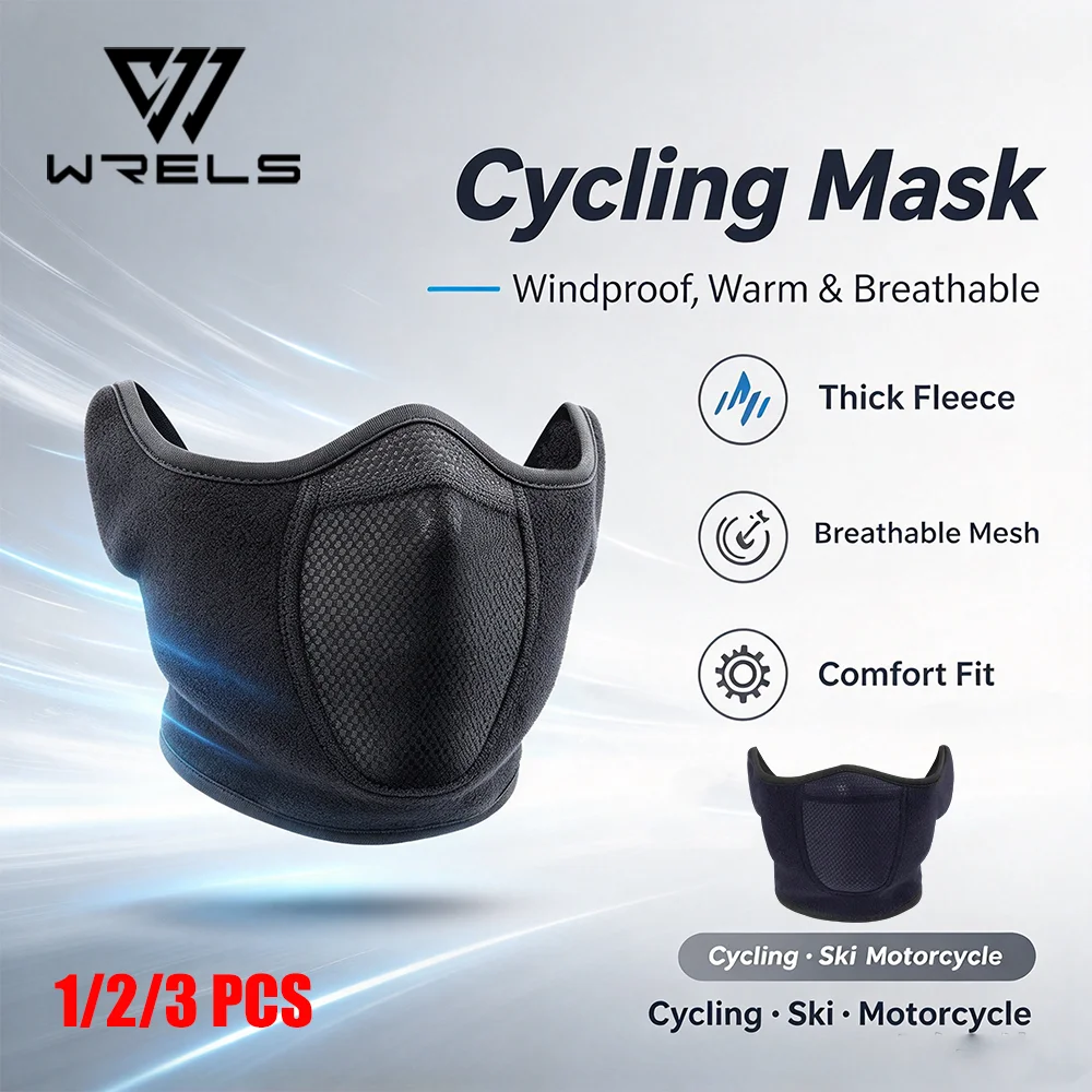 WRELS Winter Face Mask Breathable Windproof Balaclava Warm Thermal Anti-Cold Cycling Climbing Ear Protection Outdoor Neck Cover