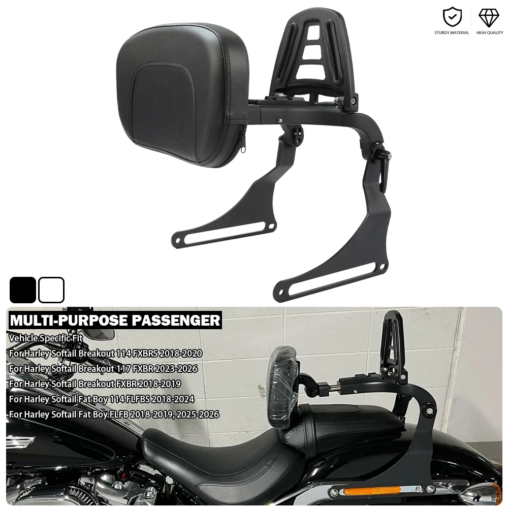 Multi-Purpose Backrest Sissy Bar Luggage Rack Side Mount Kit Fit For Harley Softail Breakout FXBR 117 114 Fat Boy FLFB 2018-2026