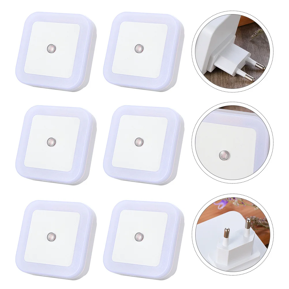 6pcs Led Night With Light Sensor, Plug In Bedroom Lamp For Kids, Small Nightlight For Children Safe Overnight Use,