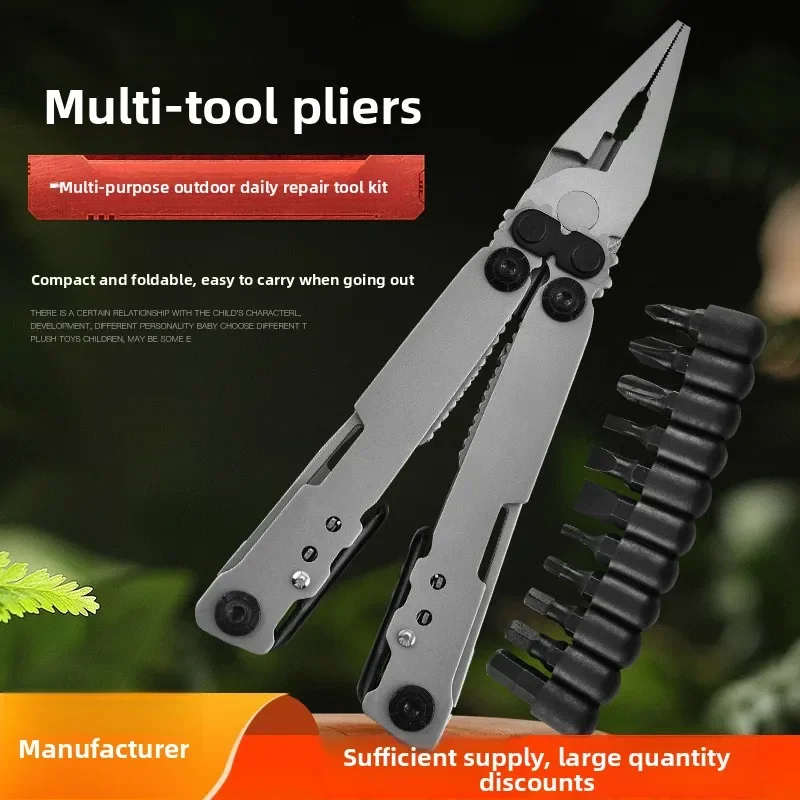 Stainless Steel Multifunction Folding Pliers Portable Mini Multi Tool for Outdoor Camping EDC Home Repair Combination Tool Kit