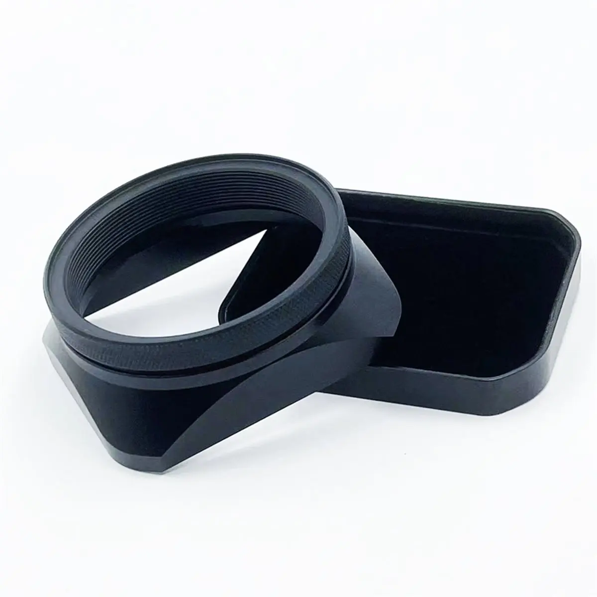 M05K Metal Square Lens Hood for Fuji X100V X100VI X100F Fujifilm X100S Camera with Lens Cap Sliver