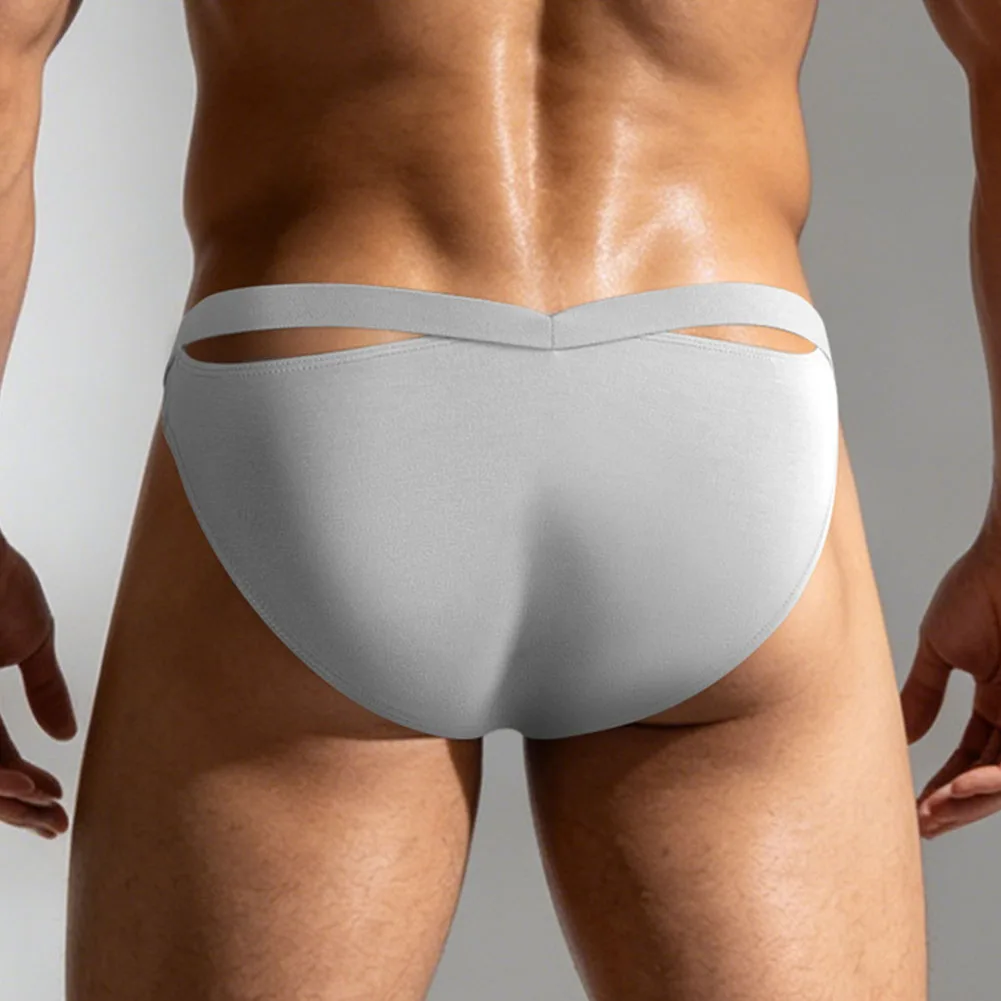 Men High Fork Hollow Design Breathable Sexy Briefs Soft Big Pouch Underwear Stretch Comfortable Panties Lingerie