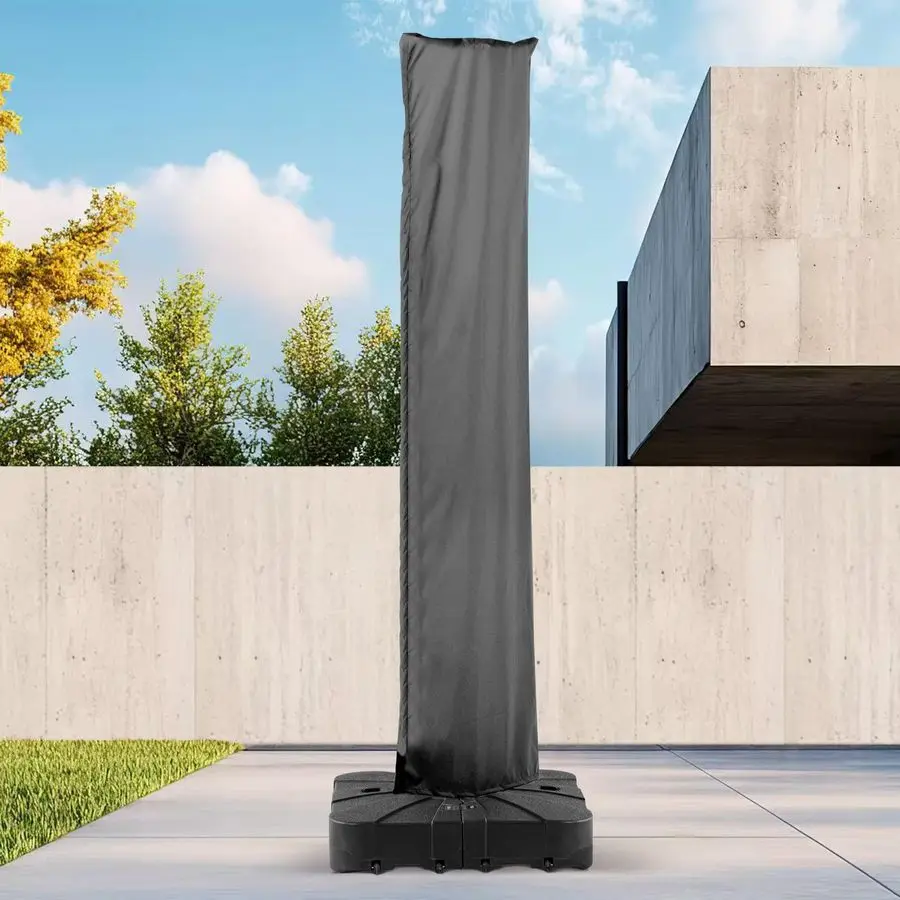 

Cantilever Umbrella Cover Outdoor Offset umbrellas Covers with Zipper and Rod UV Resistant Waterproof for Pool Deck Garden, Grey