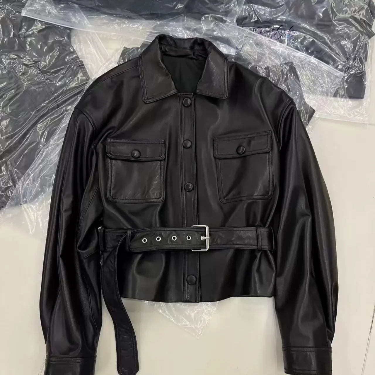 

New Leather Jacket for Spring and Autumn, Short Leather Jacket, Motorcycle Top