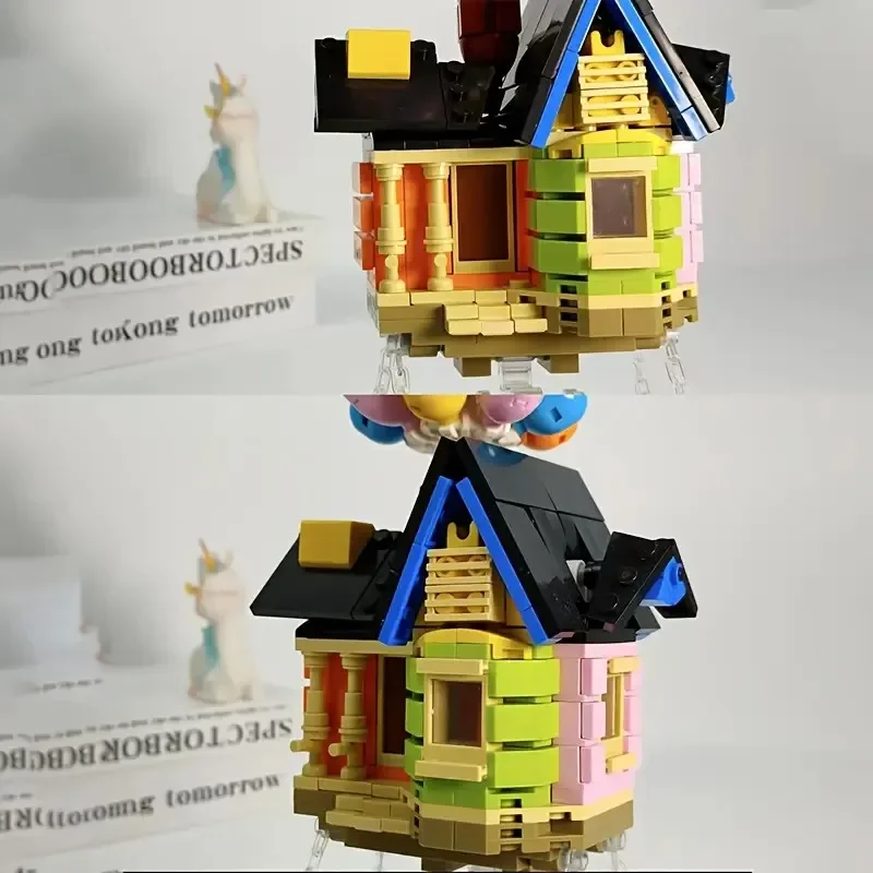 مجموعة مكعبات بناء المنزل العائم 635 قطعة نموذج منزل البالون لتقوم بها بنفسك تجميع اللعب الهدايا الإبداعية للأطفال البالغين المتحمسين