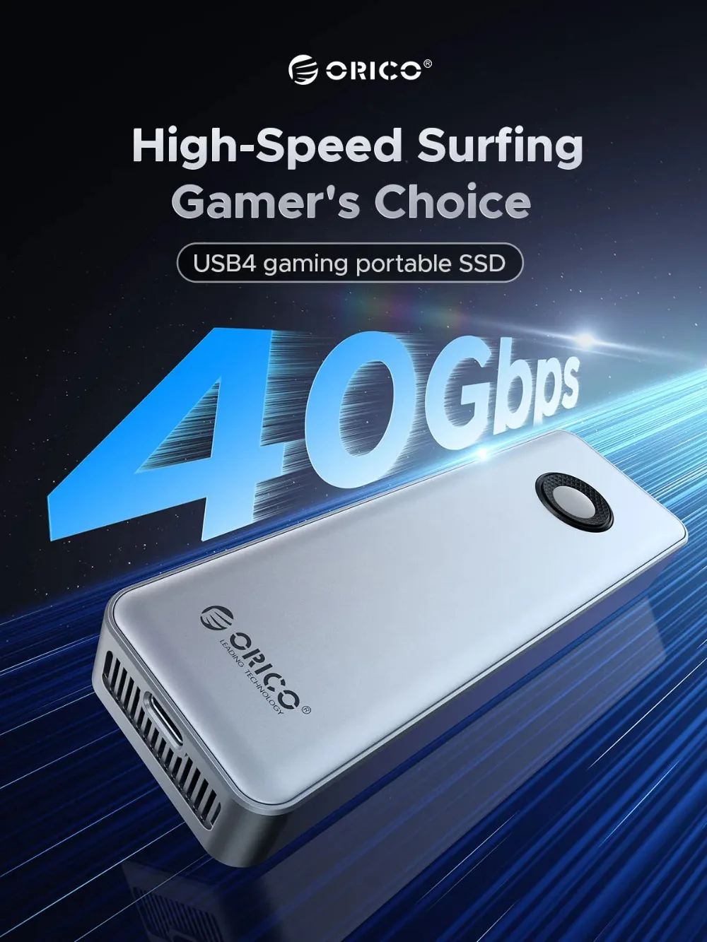 ORICO Hard Drive eksternal portabel, 40Gbps Solid State Drive untuk Laptop PC 512GB/1TB/2TB Hard Drive eksternal NVMe Game PSSD dengan kipas pendingin