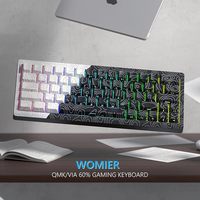 Womier Q61 QMK/VIA Topographic Gamer Keyboard RGB Gasket Hot Swap Gaming Keyboard 3-Modes Wireless Mechanical Keyboard for PC