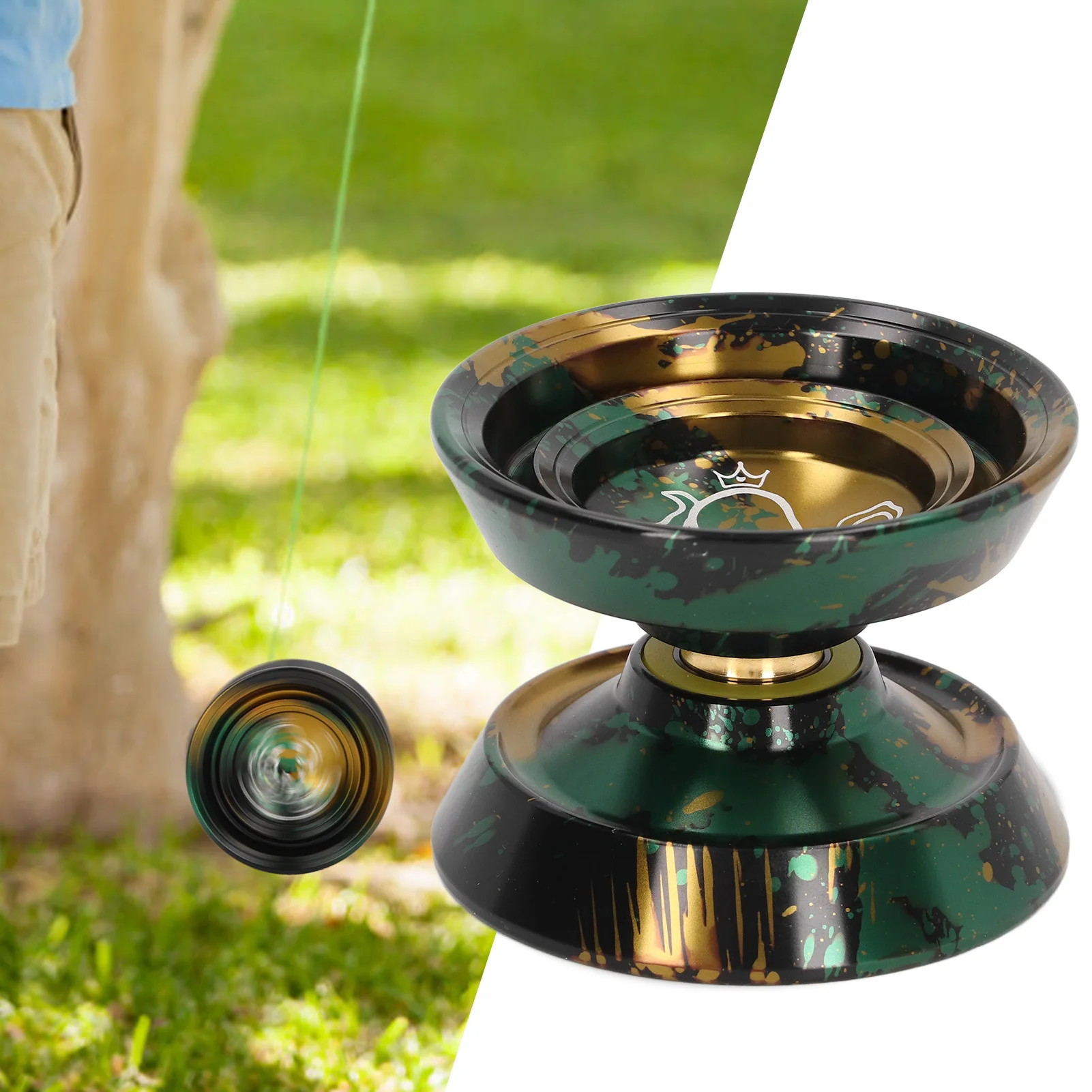 

ZK20 YoYo Ball, неотзывчивый алюминиевый сплав, расширенный, не выцветает, изысканный для соревнований, с перчатками, 3 шт., струны, черное золото