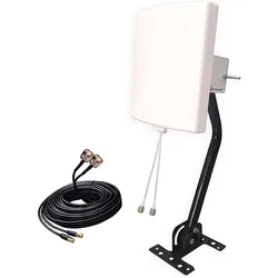 Antenne WiFi directionnelle extérieure MIMO, longue portée, 2.4GHz, 5.8GHz, kit d'antenne panneau pour routeur, point d'accès sans fil, 2x2