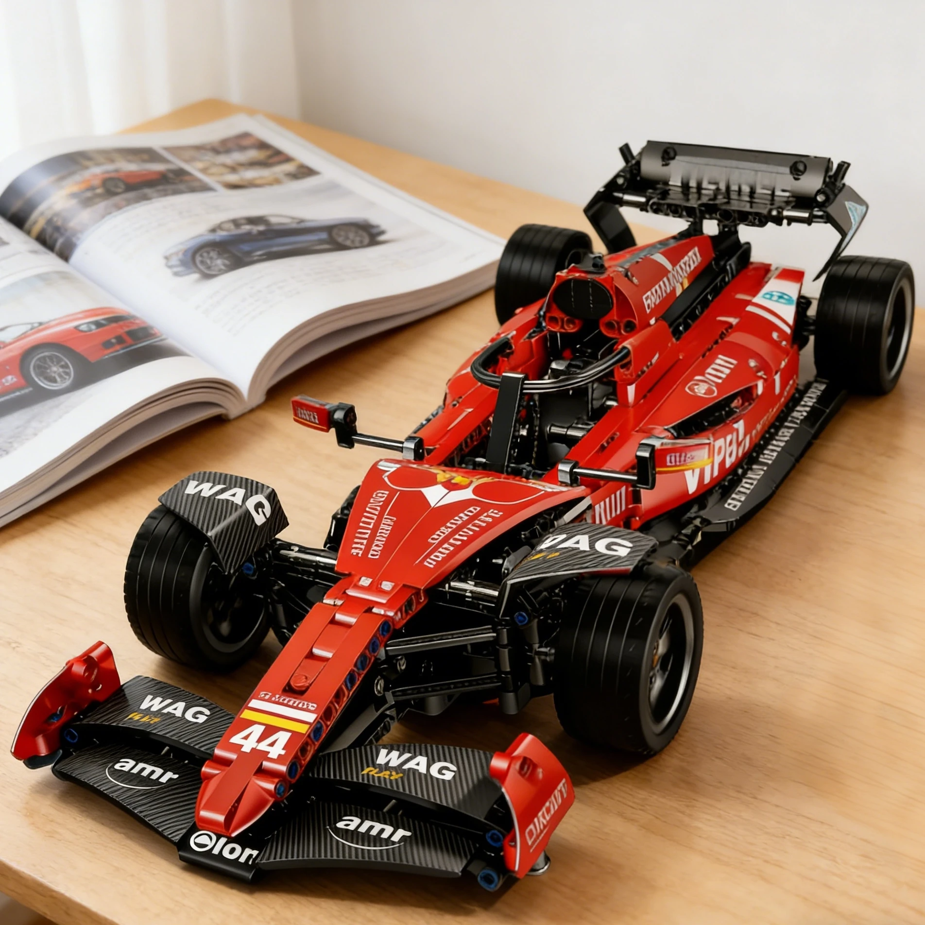 

MOC Red Racing Car Building Blocks Toy Set, ABS Plastic 1000+ Pieces – A Gift for Collectors