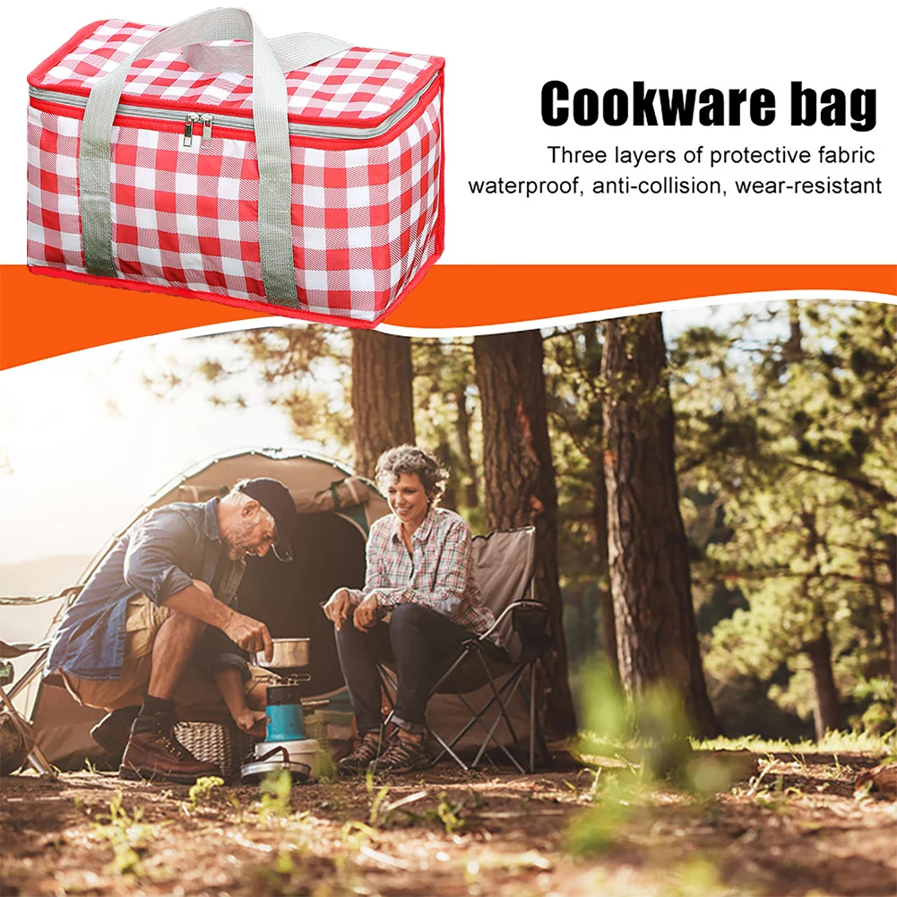 Camping Storage Bag Large Capacity Portable Ice Pack Bag Cold Protection Lunch Box Insulation Bag Waterproof for Camping Picnic
