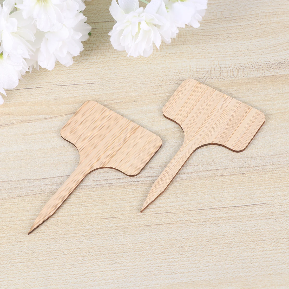 

20pcs Bamboo Plant Labels Floral Nursery Garden Tags Flower Markers Durable Reusable Eco-Friendly Square Bamboo
