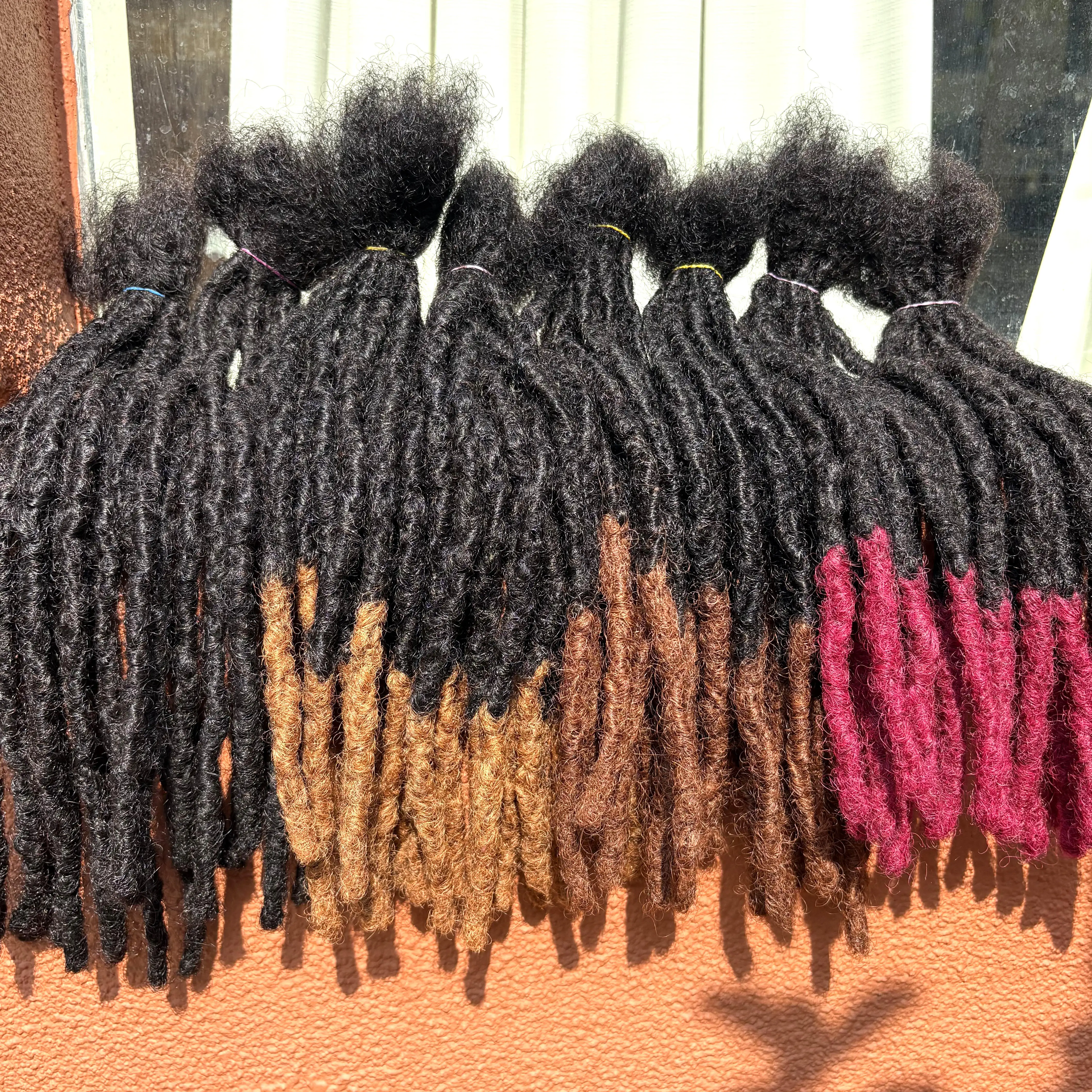 10inch Colored Handmade 0.6cm Inter Loc Extension Human Hair 100% Human Hair Loc Dreadlock Extensions for Women Men Kids