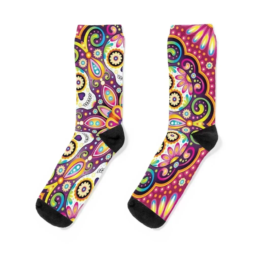 

Sugar Skull Mandala - Day of the Dead Mandala Art by Thaneeya McArdle Socks warm winter loose Wholesale Mens Socks Women's