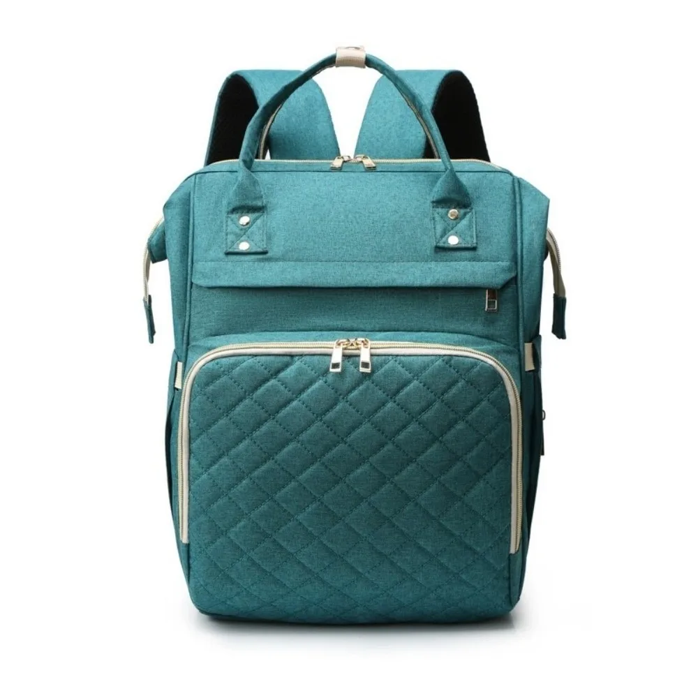

Simple Nylon Mommy Bag Solid Color Multifunctional Maternity Travel Bag Hand-held Insulated Pockets Nappy Bagpack Women