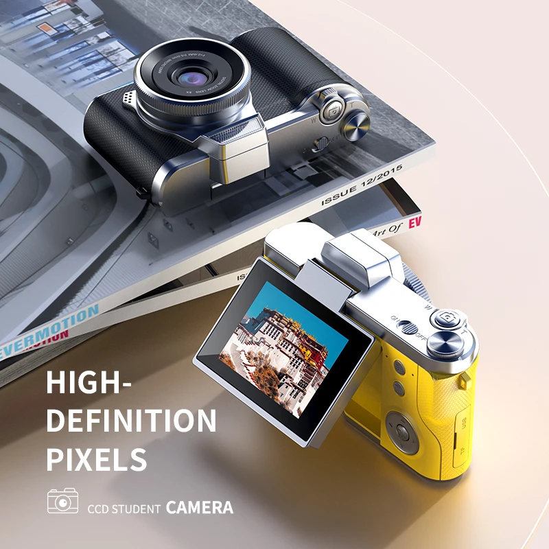 كاميرا رقمية 4K كاميرا تصوير بدقة 48 ميجابكسل كاميرا فيديو قابلة لإعادة الشحن 180 ° كاميرا ريترو CCD ذات شاشة قابلة للطي للأطفال