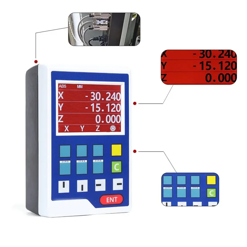 A01F-Multifunctional Digital Readout Display Mini LCD Dro 14 Languages For Metal Forging Lathe Machines Tool