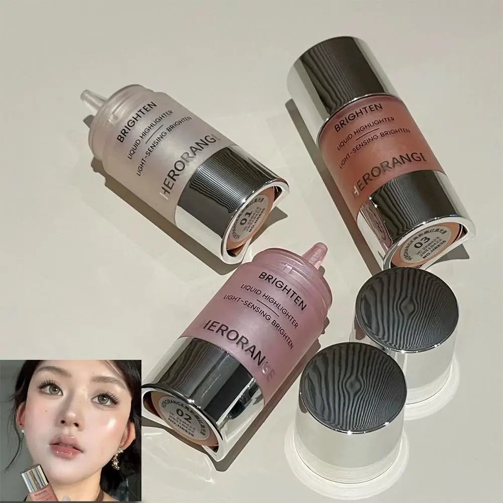 HERORANGE Shimmer Liquid Blush Highlighter Natural Lasting Brighten Easy Blend Dewy Watery Smooth Texture Daily Face Makeup 2026