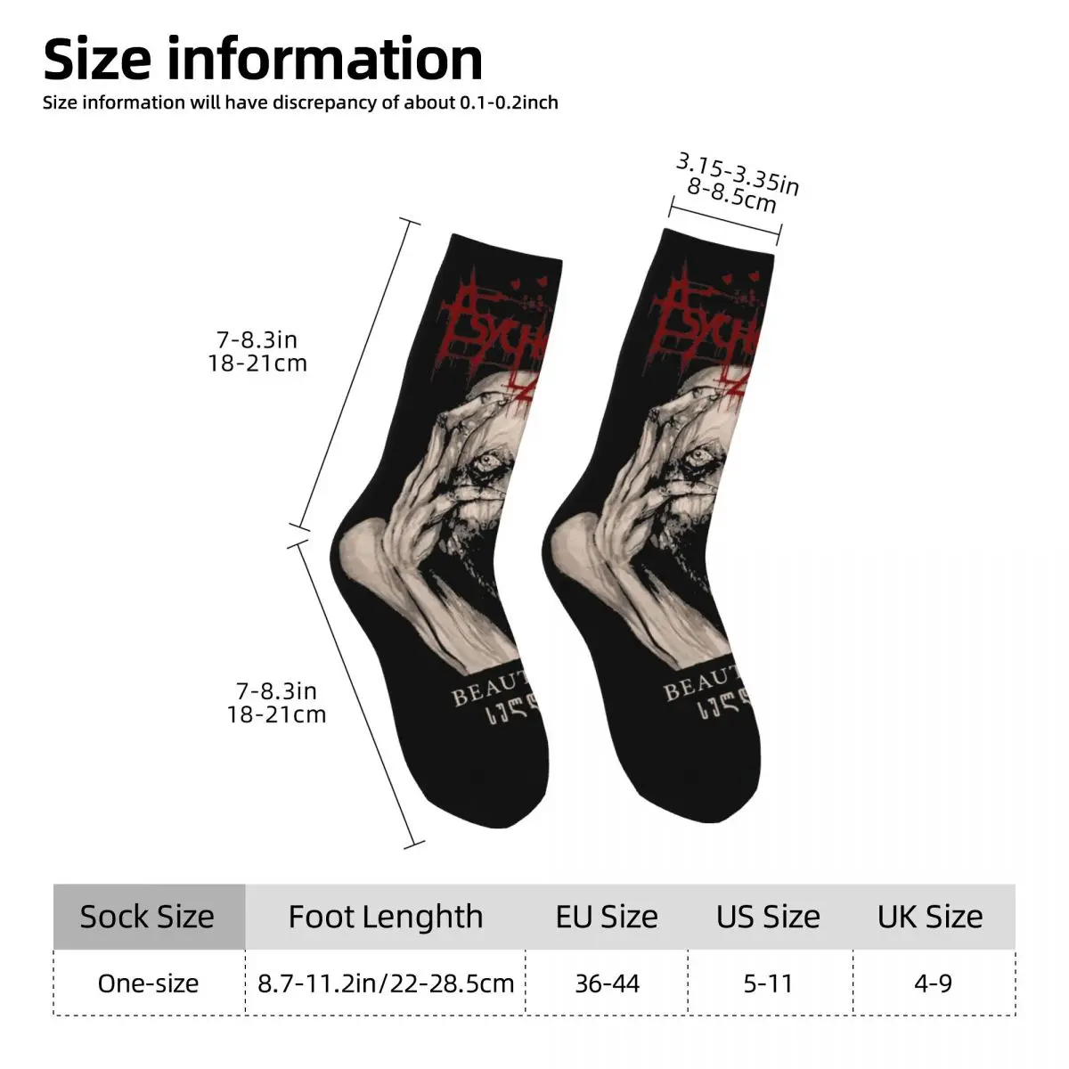 Retro Unisex Brew Socks, Black Metal Band, Psychonaut 4, outono, inverno