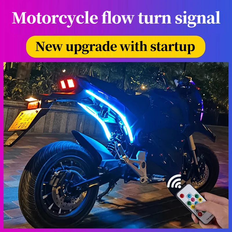 2 Stück Motorrad-Blinker LED-Tagfahrlichter Rücklicht DRL Wasserdichte Dekorationsstreifen Bremslicht mit Fließeffekt