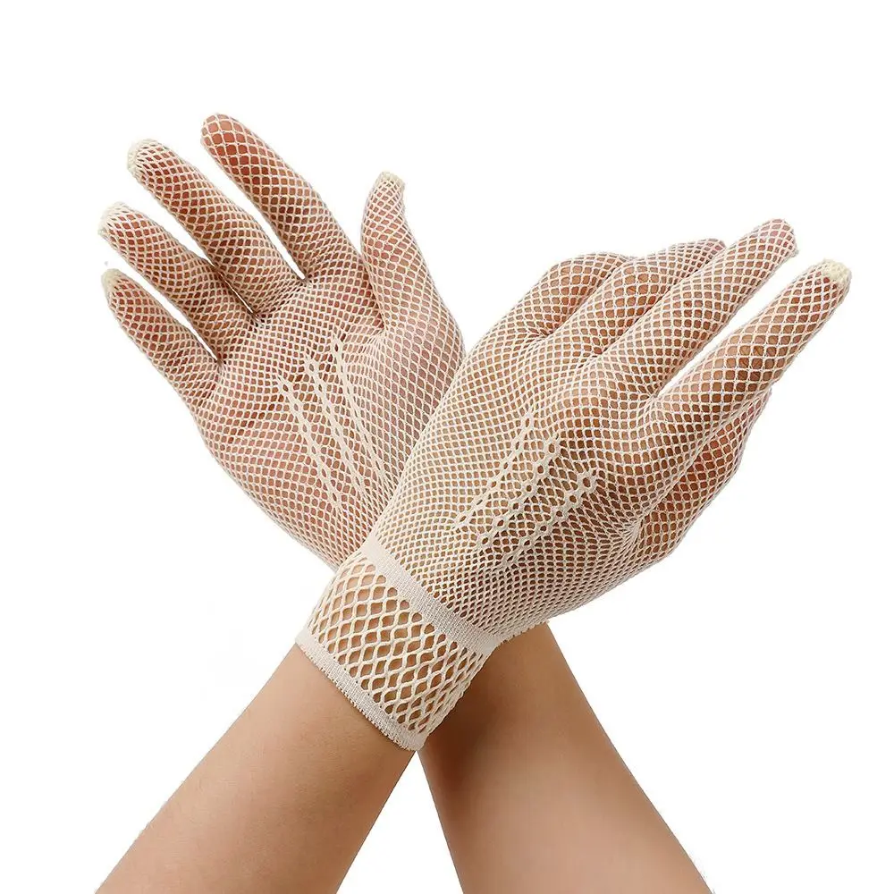 Fashion Lace Bridal Gloves Hollow-out Breathable Wedding Gloves Elegant Short Wrist Gloves For Party Prom Banquet