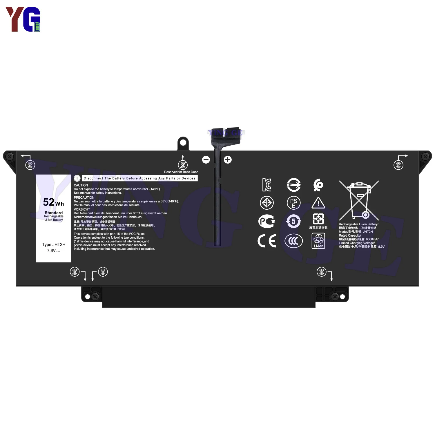 JHT2H 6500mAh Laptop Battery For Dell Latitude 7310 7410 E7310 E7410 Replacement Battery +Free Tools