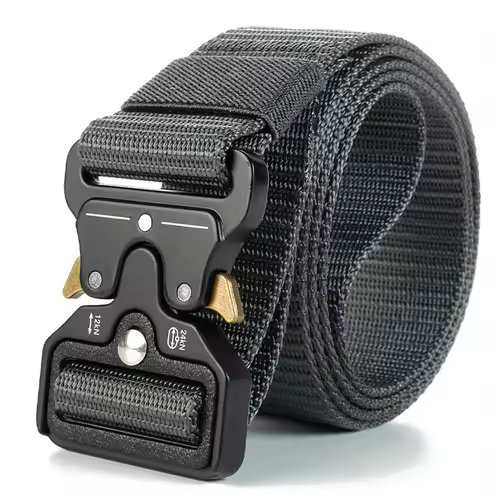 Red Ears Plastic buckle tactical belt men's multifunctional military fan canvas belt outdoor faux nylon training waist belt - Image 18