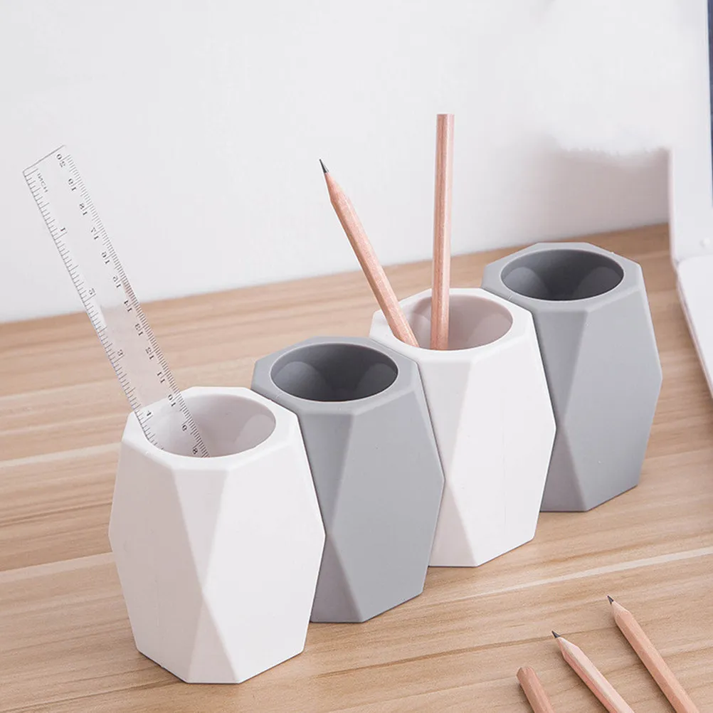 

Силиконовый держатель для ручек, 1 шт., серый, геометрической формы, защита от падения, водонепроницаемый, настольный органайзер для хранения школьных и офисных принадлежностей