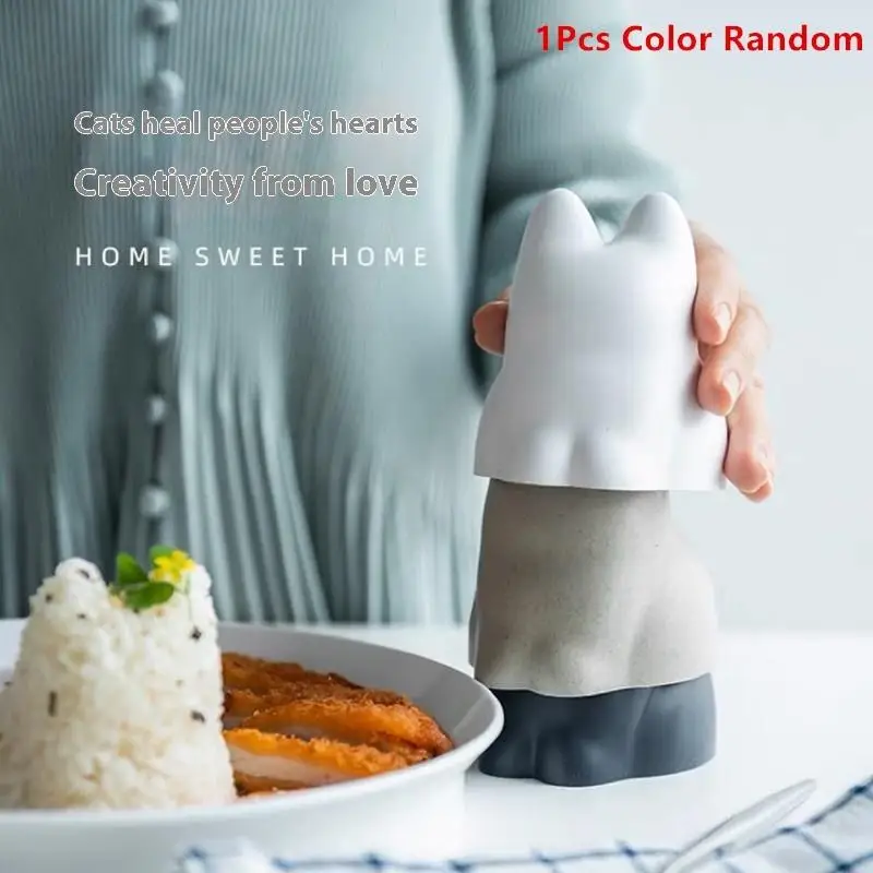 Molde de bolas de arroz con forma de gato aleatoria, utensilios de cocina para cocina, prensa de Sushi, vajilla japonesa DIY para exteriores, 1 unidad