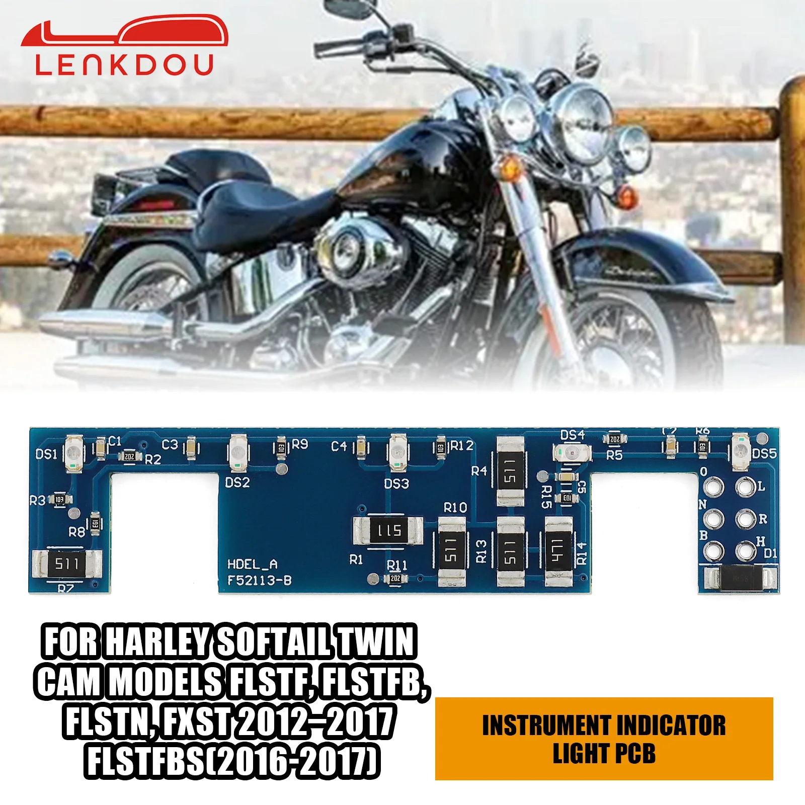 LED Instrument Panel Indicator PCB For Harley Softail Twin Cam FLSTF FLSTFB FLSTN FXST 2012-2017 Blue OEM 72657-12 Replacement