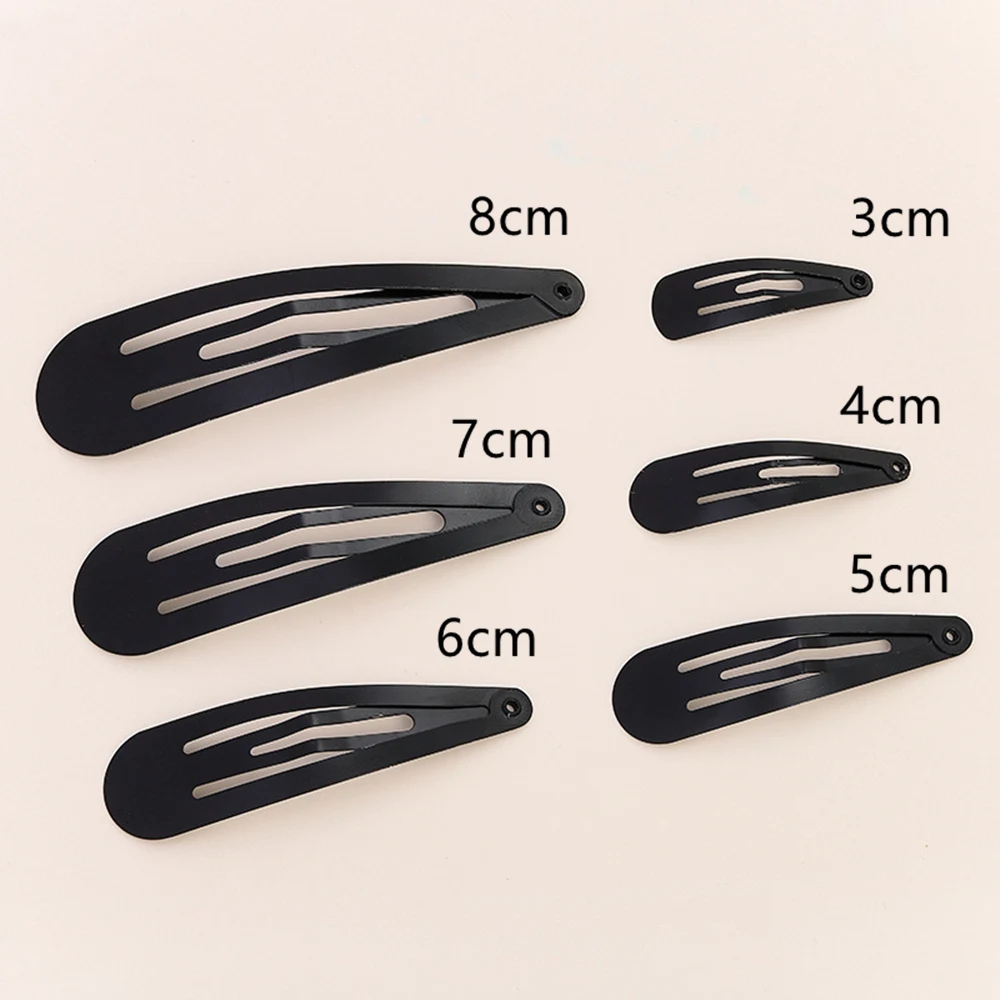 100Pcs 4cm 5cm 6cm 7cm 8cm Water Drop BB Hair Clip Gold Silver Black Snap Hairpins Barrettes for DIY Hair Accessories Headwear view 6