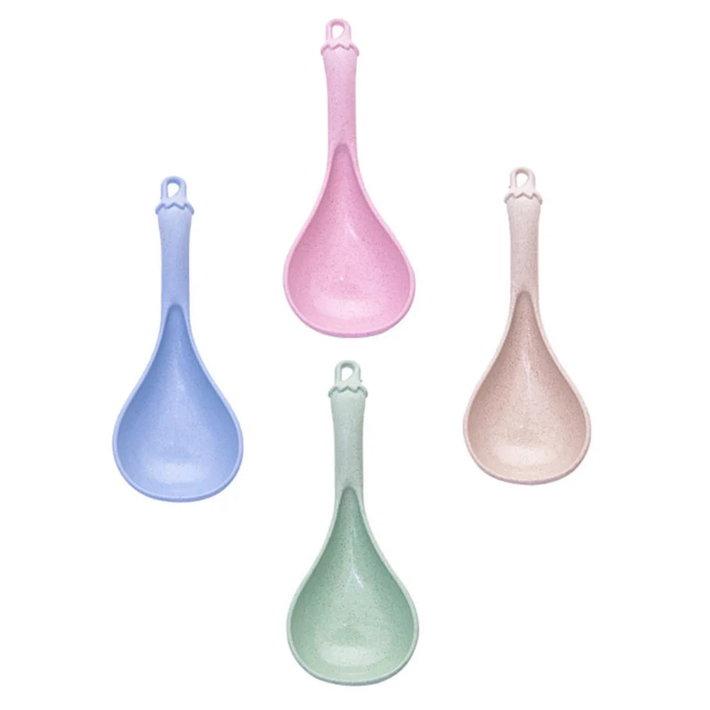 

4pcs Long Handle Soup Spoon Wooden Kitchen Tableware For Hot Pot Porridge Rice Stirring Cooking Multipurpose Serving Home Use