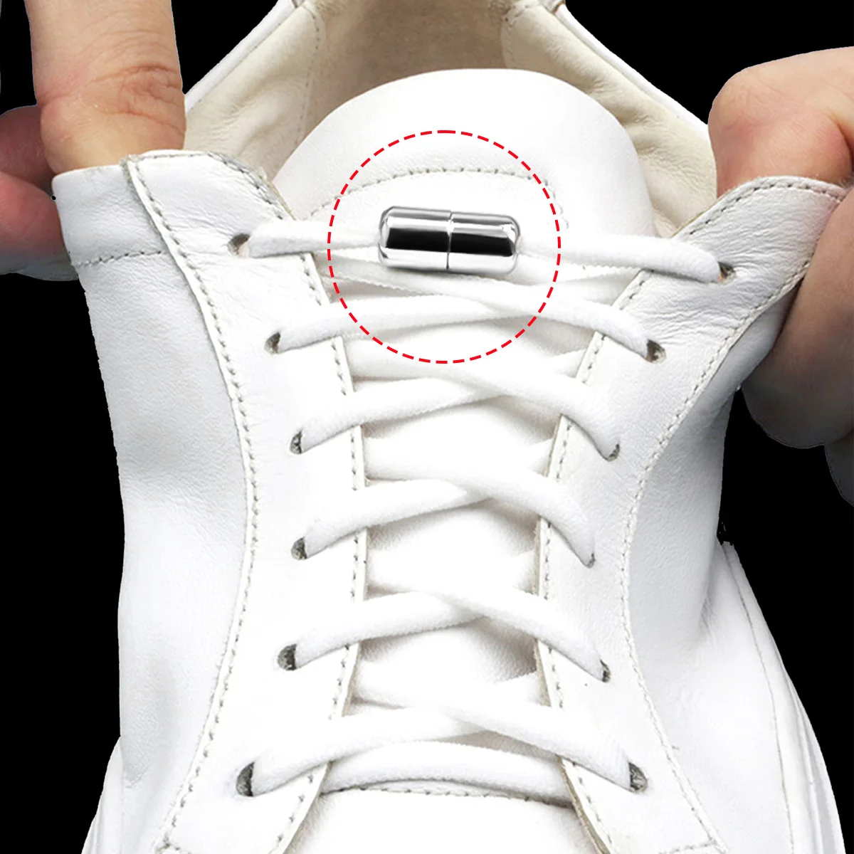 Elastic No Tie Shoelaces Semicircle Shoe Laces For Kids and Adult Sneakers Shoelace Quick Lazy Metal Lock Laces Shoes Strings image 6