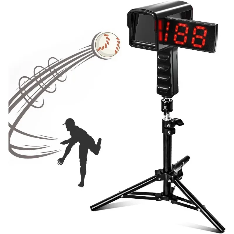 home.Speed Sensors Baseball Speed Training Equipment with LED+LCD Larger Display, Handheld or Hand Free Speed Radar Gun