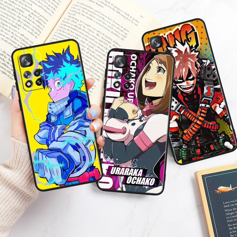 My Hero Academy Character Phone Case For Xiaomi Redmi A1 A2 4X 5 5A 6 6A 7 7A 8 8A 9A 9C 9T LITE Plus Pro Black Cover Funda Soft