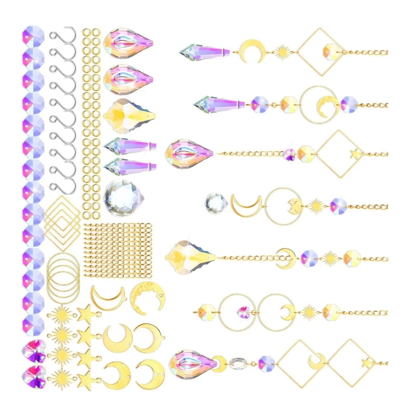 Attrape-soleil en cristal suspendu, 200/370/157 pièces, cristaux colorés, livraison directe