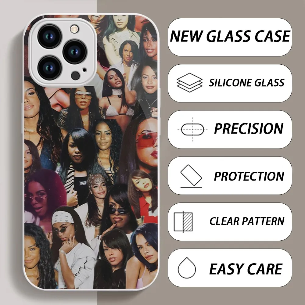 Sexy A-Aaliyah Phone Case For iPhone 11 12 13 14 Pro XS Max X Plus Mini Tempered Glass Cover