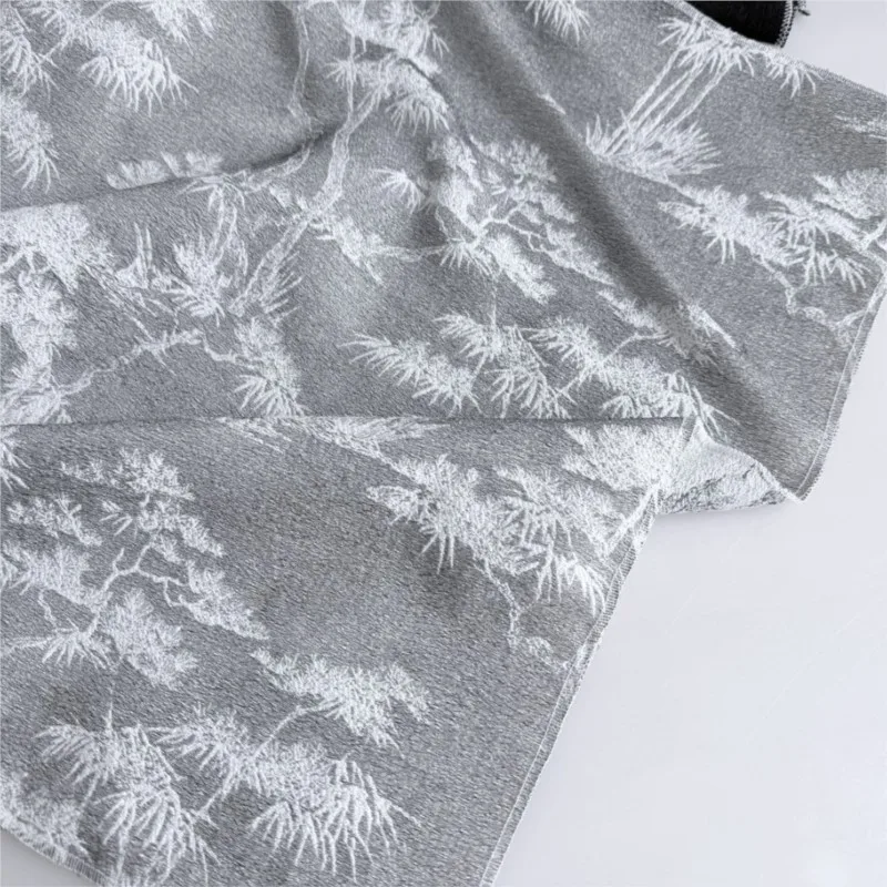 Thin slightly transparent branch jacquard fabric with a textured fairy dress for women's wear and yarn