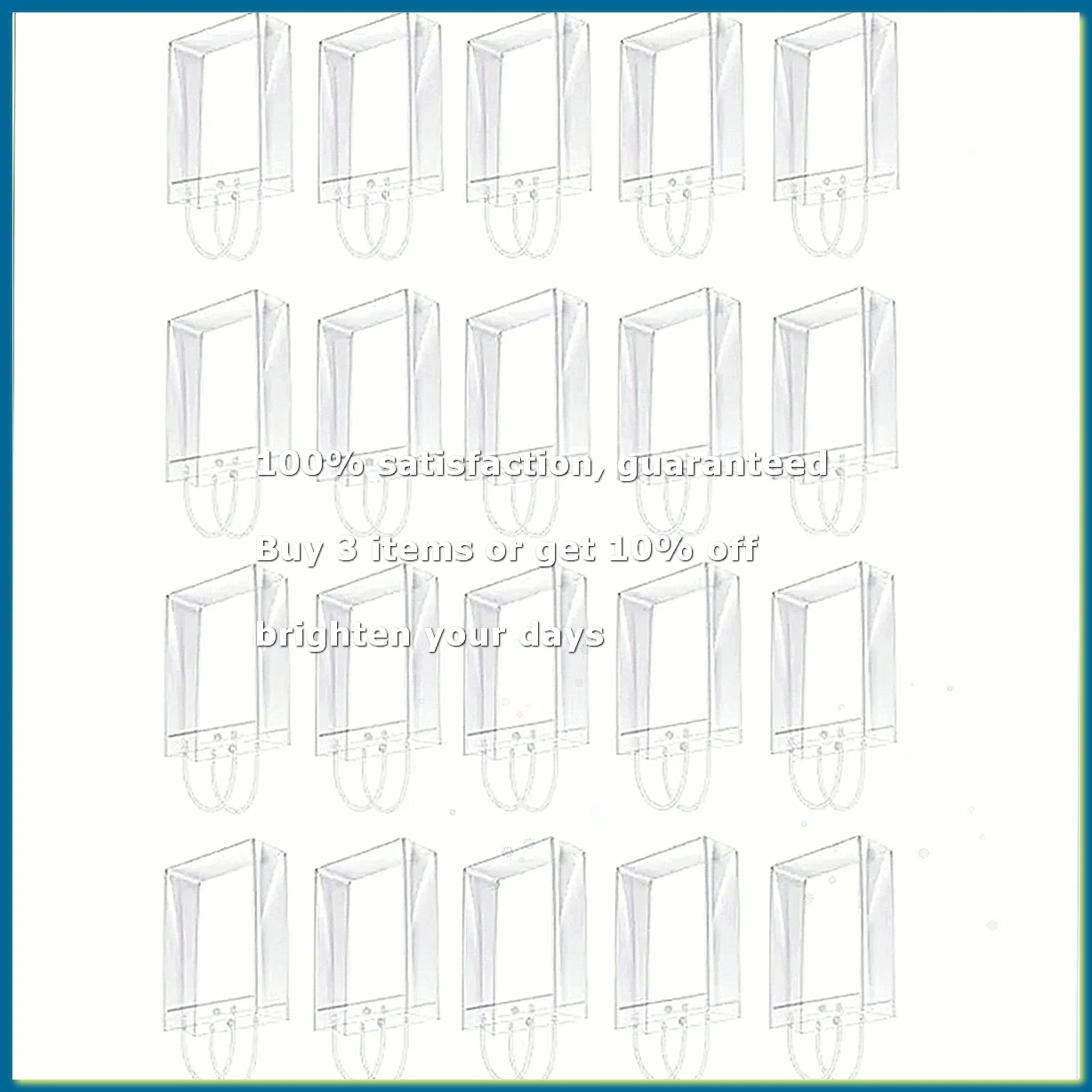 50PCS Clear PVC Gift Bags with Handles Reusable Plastic Wrap Tote Bags Transparent Shopping Bag for Christmas Party