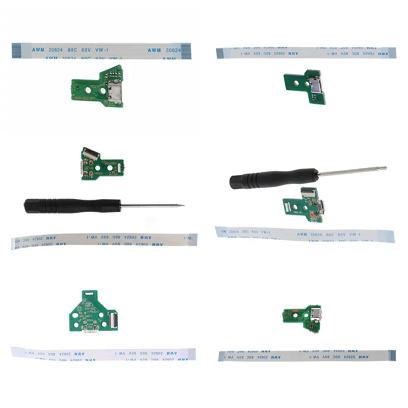 PS4 컨트롤러 마이크로 USB 충전 보드 포트 소켓 잭 독 12핀 JDS 001 011 030 040 050 055 커넥터 케이블