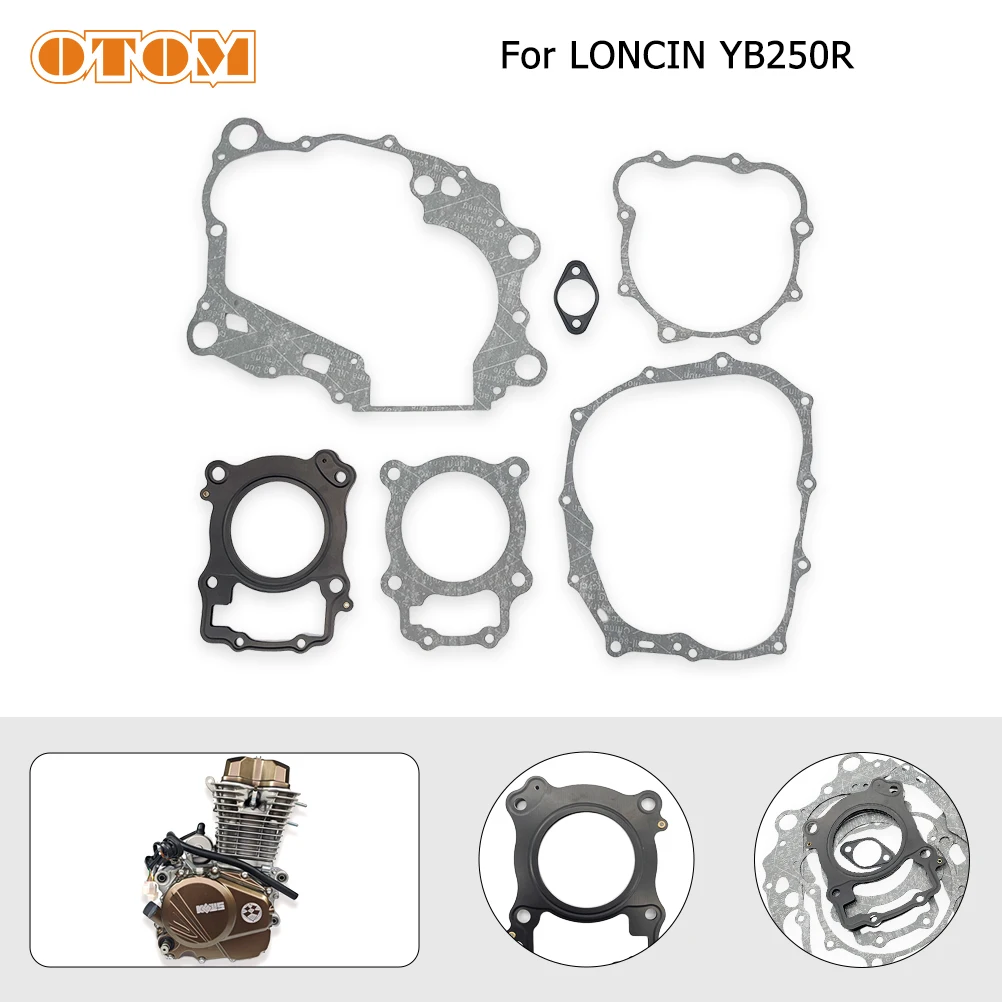Otom Motore Del Motociclo Kit Guarnizioni Completo Per Loncin YB250R Kews K23 Guarnizione Carter Guarnizione Testata