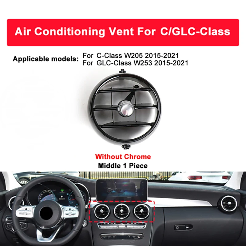 Air Conditioner Instrument Panel for Benz C Class W205 GLC W253 15-21 Middle Outlet Tuyere A/C Air Vent Folding Fittings