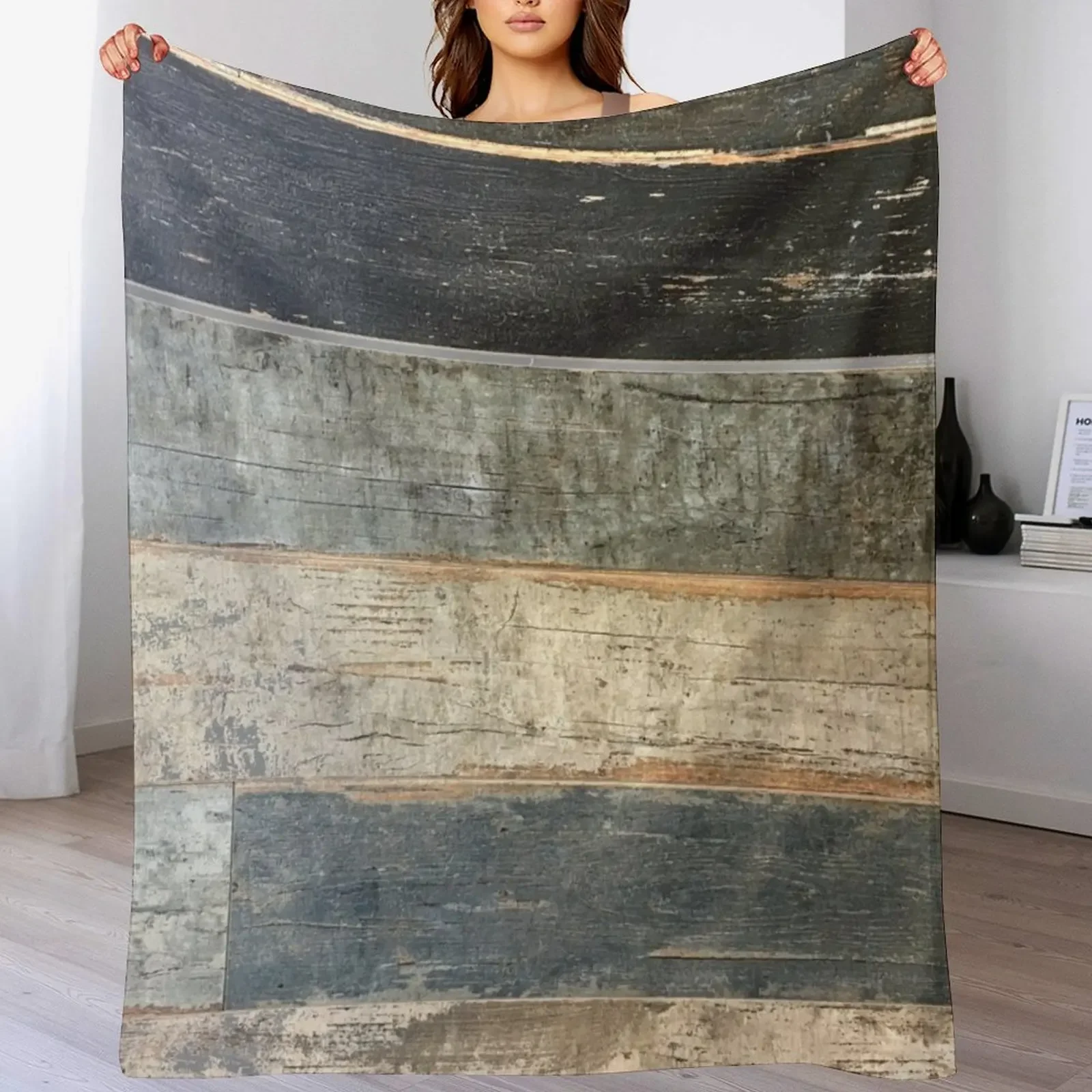 

distressed beach rustic country farmhouse chic teal barn wood Throw Blanket Soft Beds anime Summer Blankets