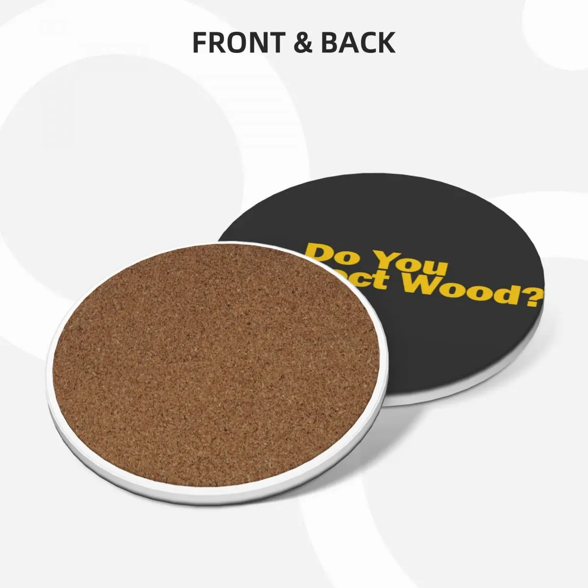 Do You Respect Wood? Ceramic Coasters (Set of 4) for drinks aesthetic anti slip table decoration and accessories Coasters