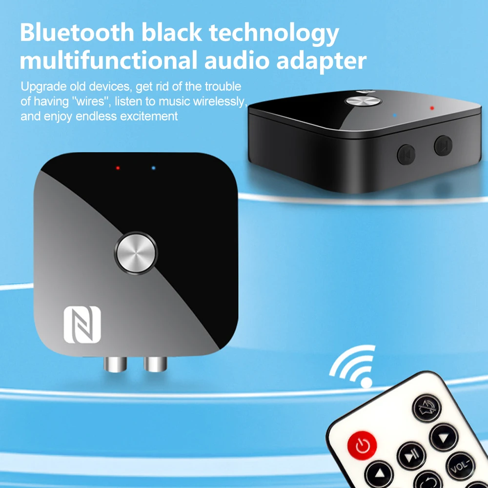 KEBIDU NFC بلوتوث 6.0 استقبال الصوت 3.5 مللي متر AUX R/L RCA ستيريو ضياع الموسيقى محول لاسلكي USB U-القرص اللعب التحكم عن بعد