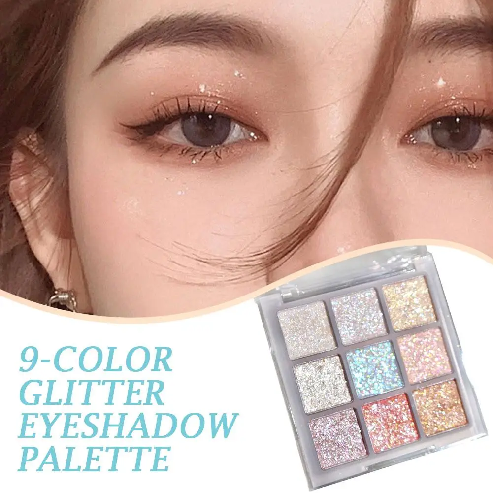

9 Colors Glitter Eyeshadow Palette Full Pearlescent Shadow Makeup Eye Palette Eyes Sparkling Shimmer Pigments Cosmetics Seq P8A2