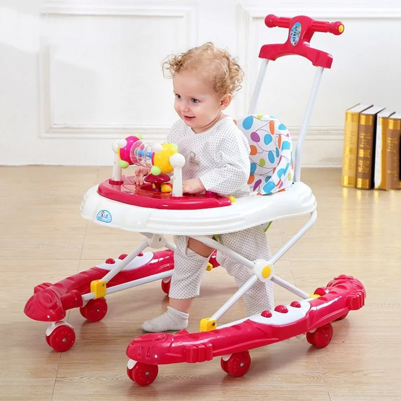 Baby walker baby Stroller activity supplies multi-function trolley anti-rollover with music girl baby\'s first birthday gift