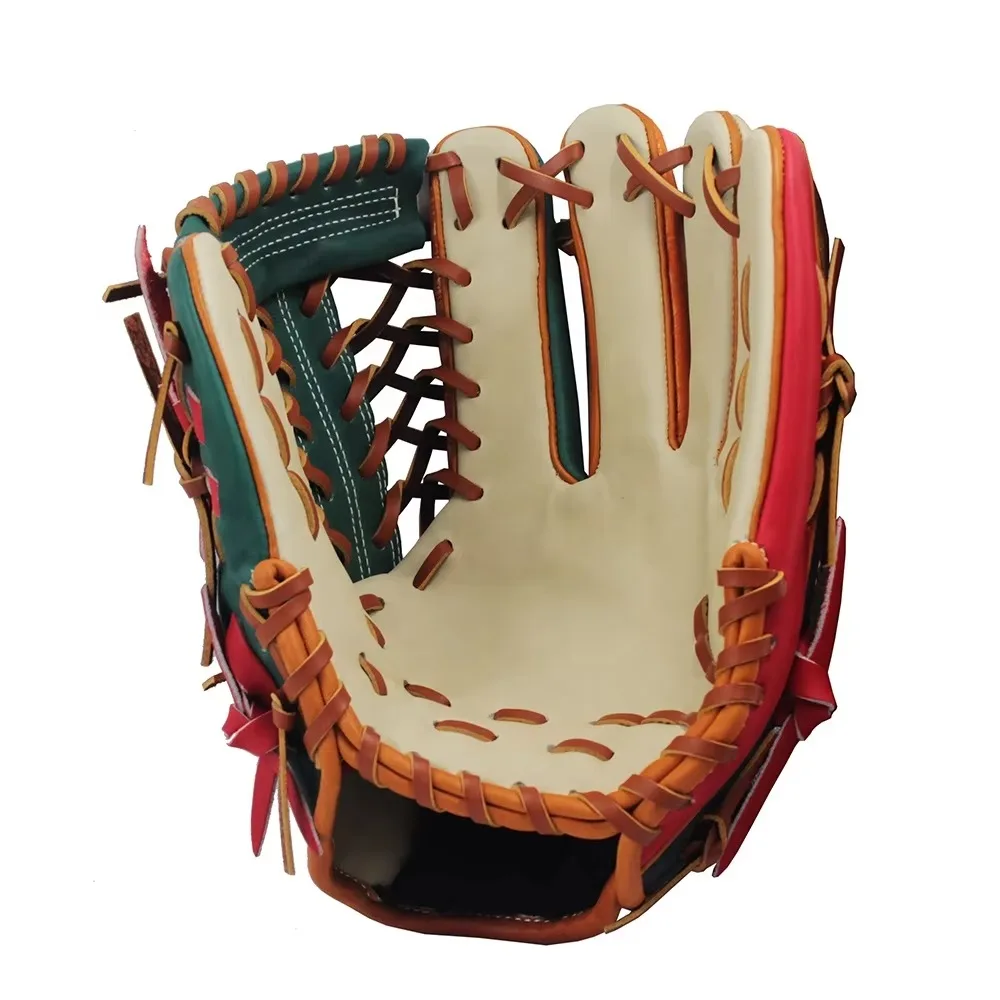 Baseball Glove 12.75 Inch, Special Embossed Leather, Outfield, Professional Quality, Soft Durable, Game Ready, Brown, Adult Size